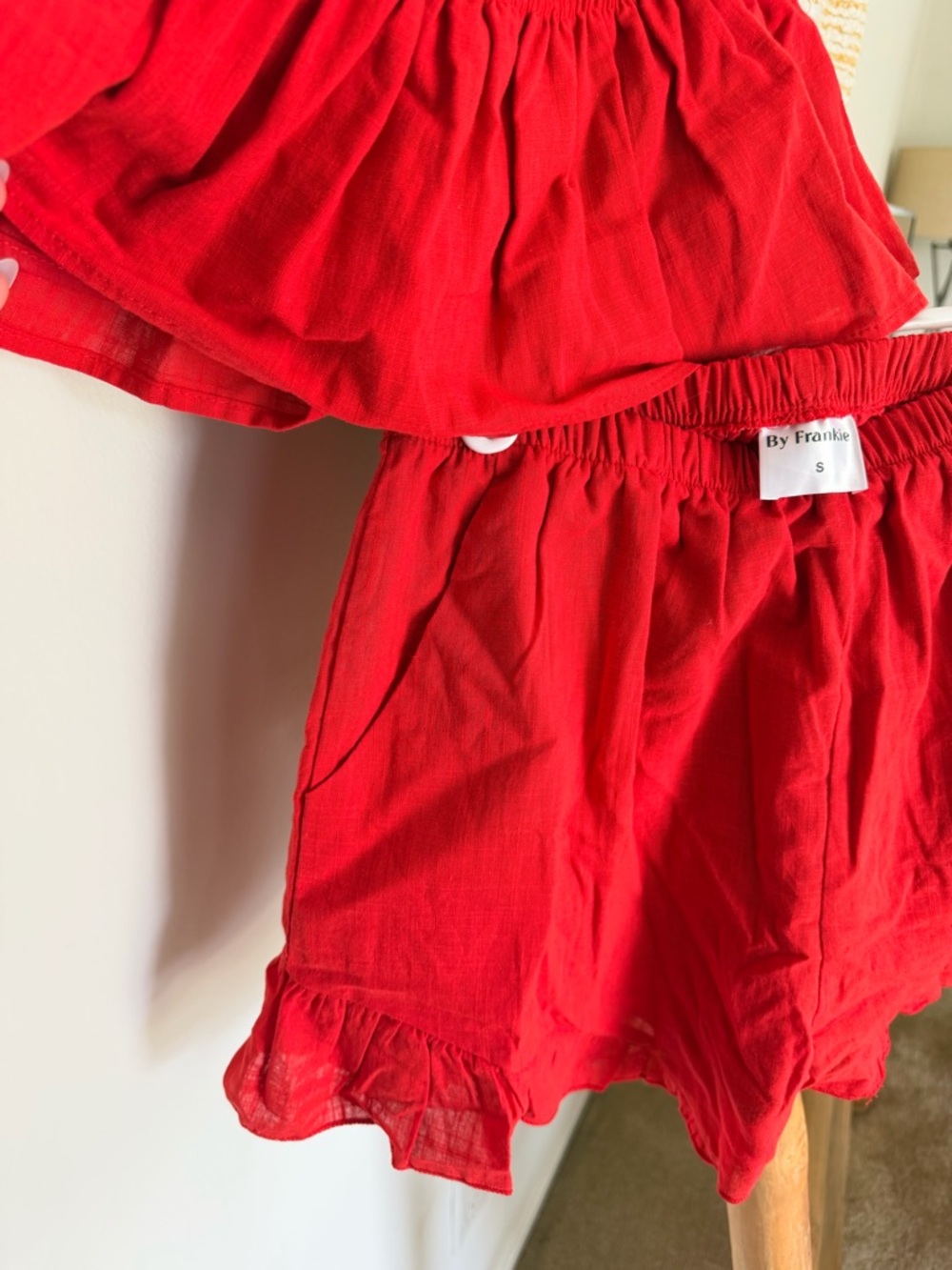 Fortunate One- Strapless Red Ruffle Two-Piece Set - Picture 8 of 8